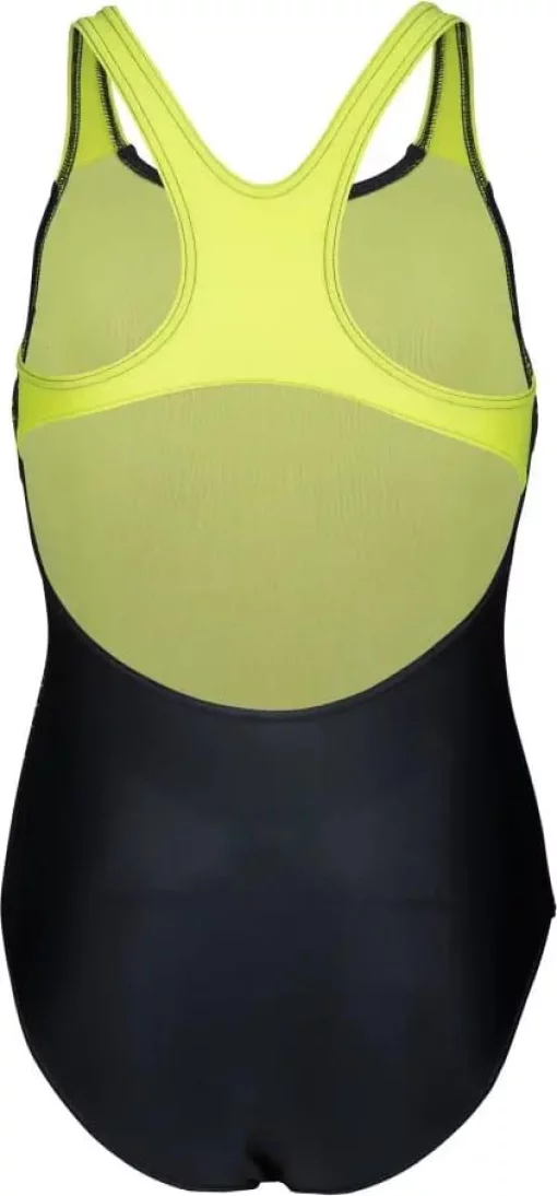 Купальник закритий для дівчат Arena DIM LIGHT SWIMSUIT SWIM PRO BA чорний, жовтий дитячий 128 см (008104-560)