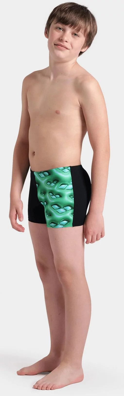 Плавки-боксери для хлопців Arena FOAM SWIM SHORT чорний, зелений, бірюзовий Діт