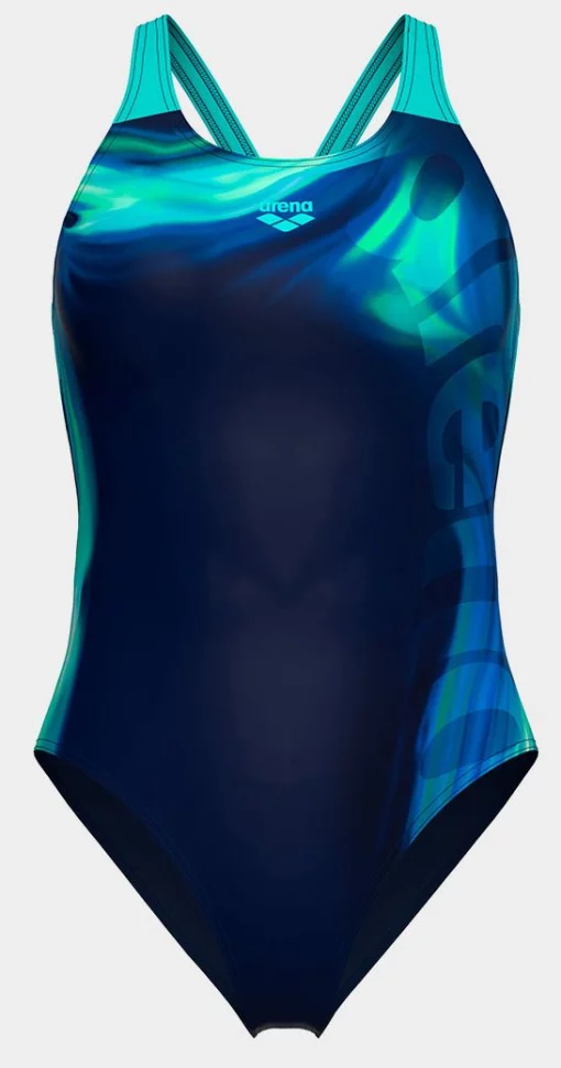 Купальник закритий для жінок Arena DREAMHLINE SWIMSUIT V BACK синій, бірюзовий Жін 36