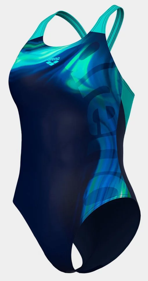 Купальник закритий для жінок Arena DREAMHLINE SWIMSUIT V BACK синій, бірюзовий Жін 36