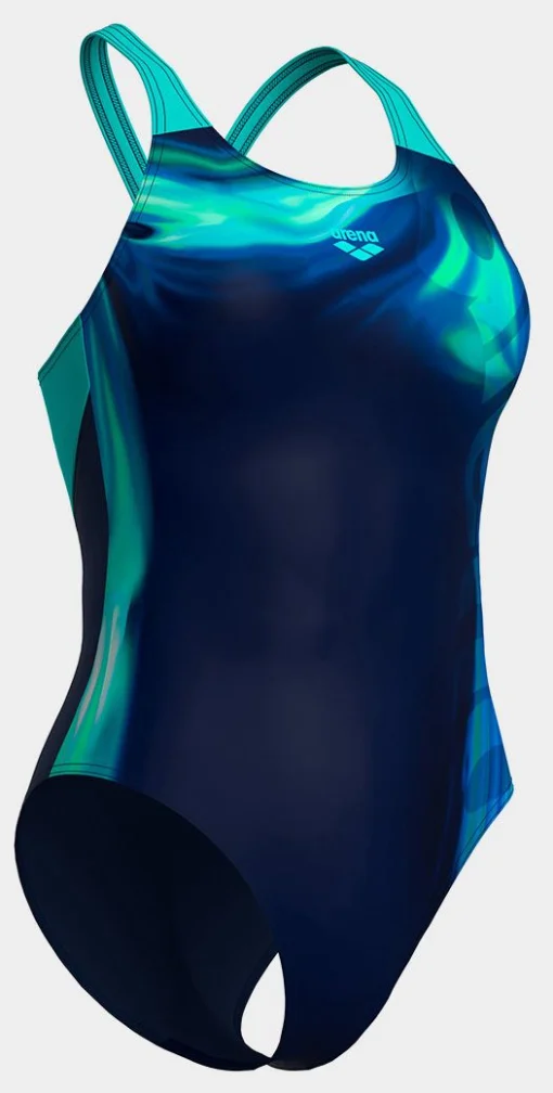Купальник закритий для жінок Arena DREAMHLINE SWIMSUIT V BACK синій, бірюзовий Жін 36