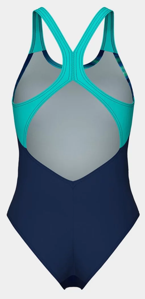 Купальник закритий для жінок Arena DREAMHLINE SWIMSUIT V BACK синій, бірюзовий Жін 36
