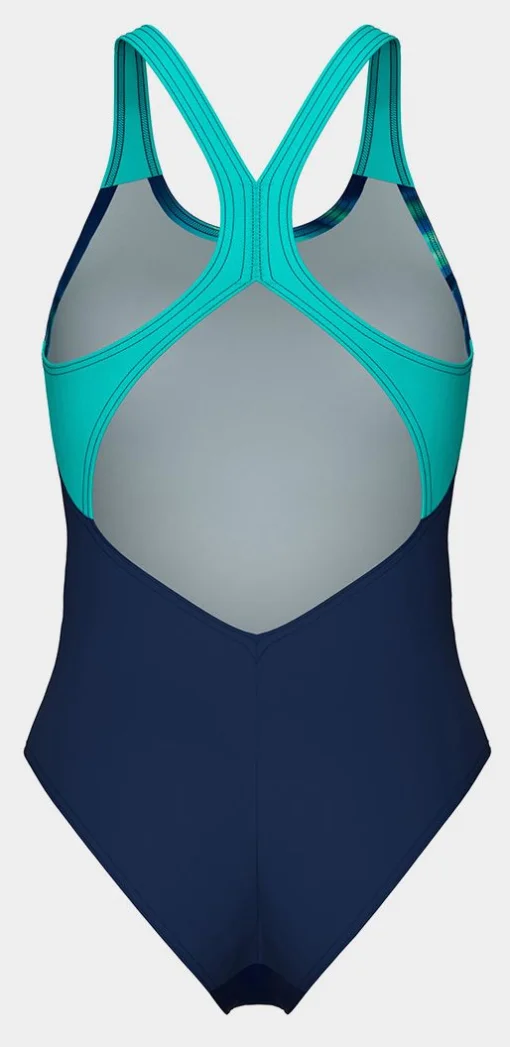Купальник закритий для жінок Arena DREAMHLINE SWIMSUIT V BACK синій, бірюзовий Жін 36