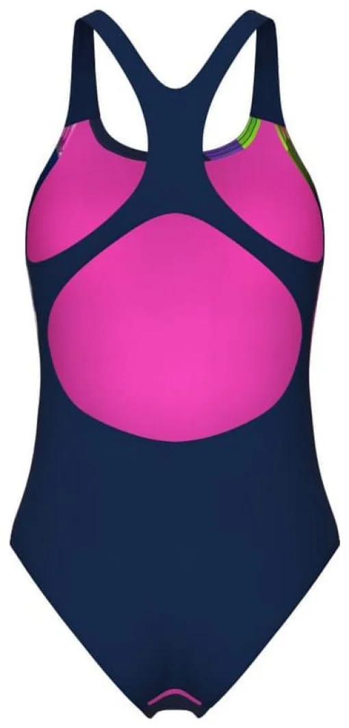 Купальник закритий для жінок Arena WATER FLUIDS SWIMSUIT SWIM PRO темно-синій, рожевий, салатовий Жін