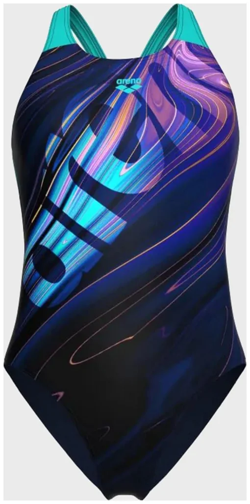 Купальник закритий для жінок Arena FLOW SWIMSUIT V BACK LB темно-синій Жін