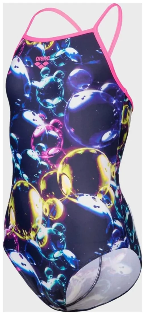 Купальник закритий для дівчат Arena SOAP BUBBLES SWIMSUIT LIGHT DR темно-синій Діт 128 см