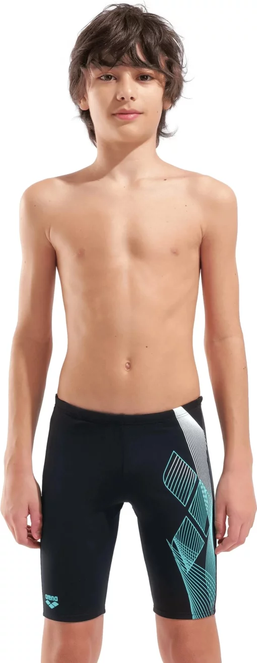 Плавки-шорти для хлопчиків Arena SEA WATER SWIM JAMMER чорний, бірюзовий дитячий 116 см (008995-508)