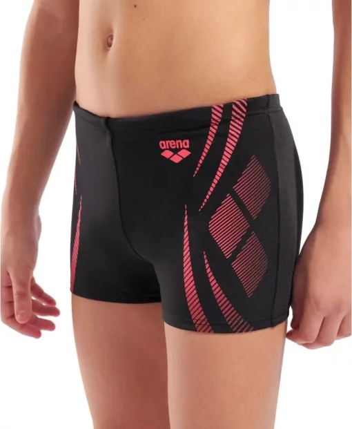 Плавки-шорти для хлопчиків Arena POSEIDONIA SWIM SHORT чорний, кораловий дитячий 128 см (009008-504)