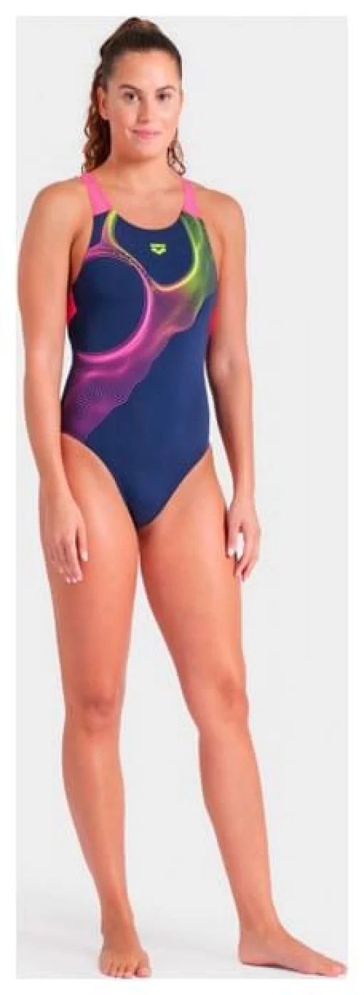 Купальник для жінок Arena RIPPLES SWIMSUIT V BACK B синій Жін 36