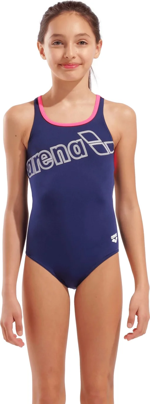 Купальник закритий для дівчат Arena LOGO SWIMSUIT SWIM PRO синій дитячий 140 см (010287-590)