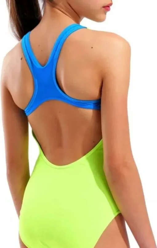 Купальник закритий для дівчат Arena LOGO SWIMSUIT SWIM PRO салатовий дитячий 140 см (010287-880)