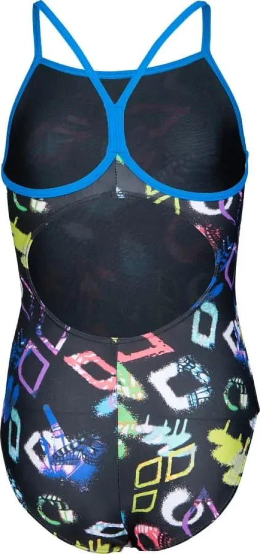 Купальник закритий для дівчат Arena GRAFFITI SWIMSUIT LIGHT DROP B чорний, мультиколор дитячий 152 см (010289-580)