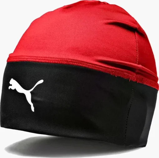 Шапка Puma LIGA Beanie червоний, чорний One Size (022355-01)