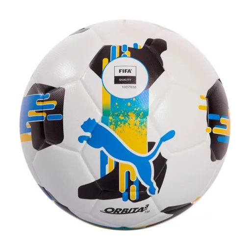 М'яч футбольний Puma Orbita UPL (FIFA Quality) білий, чорний, жовтий, блакитний Уні 5