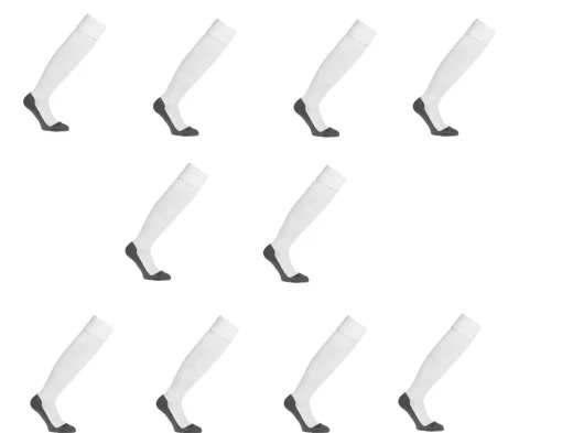 10 комплектов футбольных гетр Uhlsport 122559, размер 28-32 (белые)