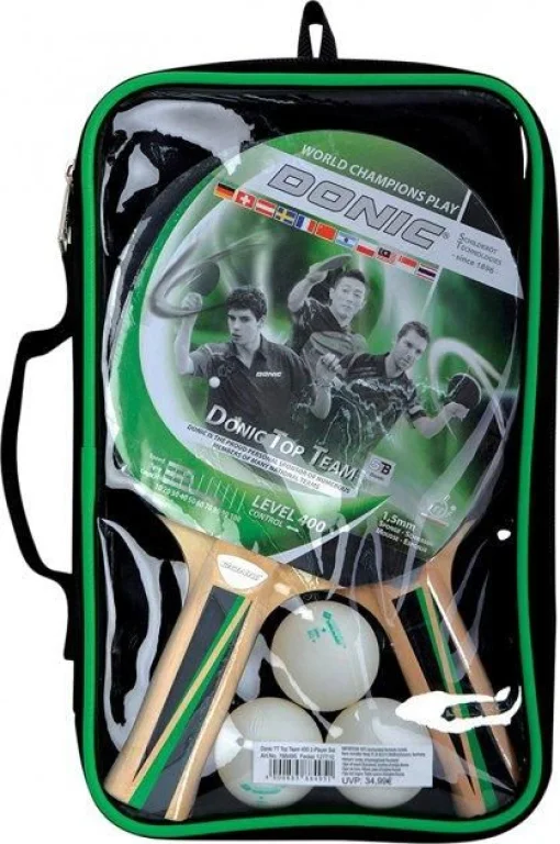 Набір для настільного тенісу Donic Top teams 400 2-playet set (2ракетки + 3 м'яча + чохол)