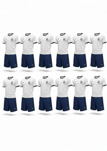 12 комплектів футбольної форми X2 "Start" (білий/темно-синій) 12X2004W/NB