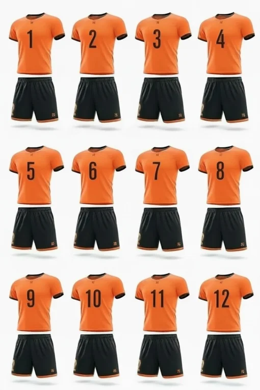 12 комплектів футбольної форми X2 "Start" (помаранчевий/чорний) 12X2003OR/BK