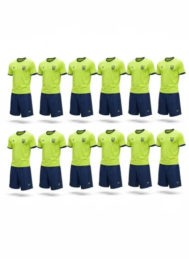 12 комплектів футбольної форми X2 "Start" (салатовий/темно-синій) 12X2004LG/NB