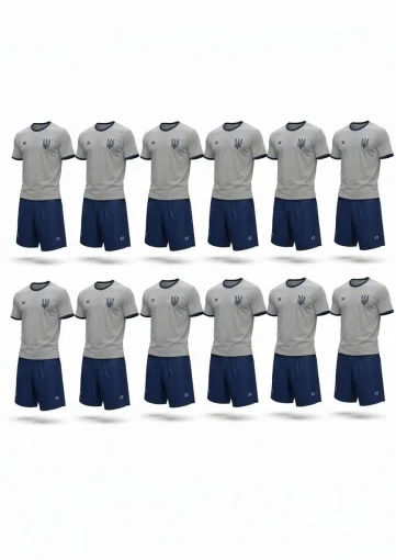 12 комплектів футбольної форми X2 "Start" (сірий/темно-синій) 12X2004G/NB