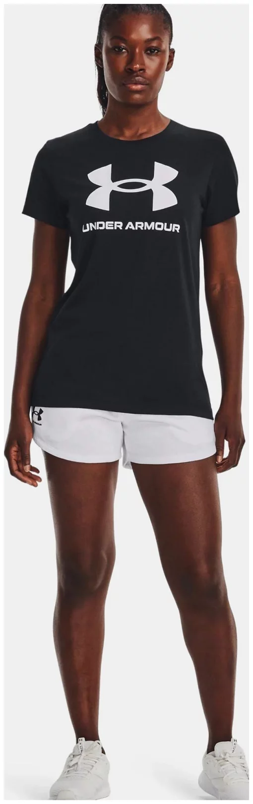 Футболка UA W SPORTSTYLE LOGO SS чорний Жін MD