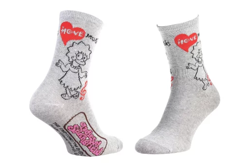 Шкарпетки Simpson LISA I LOVE MUSIC світло-сірий Діт 35 - 41