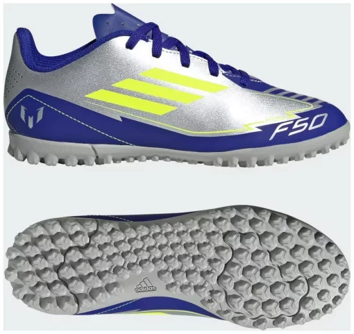Сороконіжки Adidas F50 CLUB TF J MESSI сріблястий Діт 35 EU (21,2см)