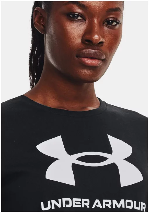 Футболка UA W SPORTSTYLE LOGO SS чорний Жін MD