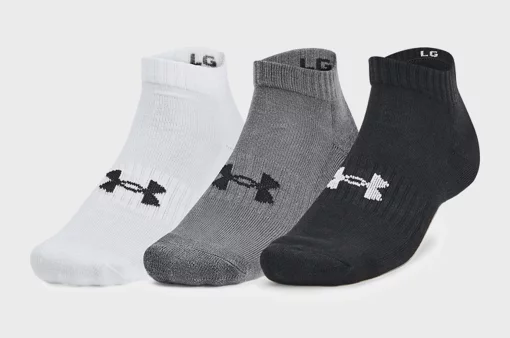 Шкарпетки Under Armour Core Low Cut 3pk чорний, сірий, білий Уні MD
