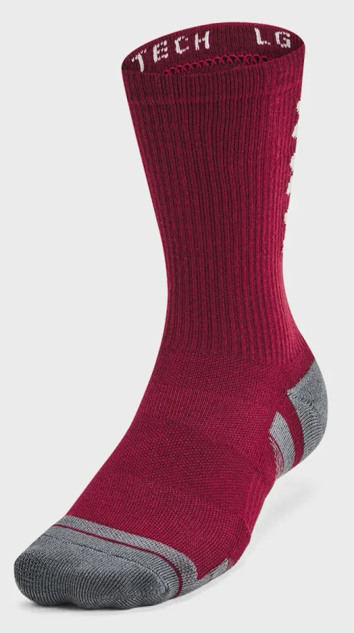 Шкарпетки Under Armour Perf Tech Nov 3pk Crew чорний, бордовий, помаранчевий XL (1379515-625)