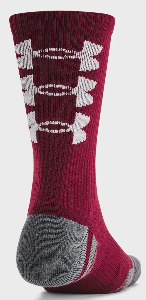 Шкарпетки Under Armour Perf Tech Nov 3pk Crew чорний, бордовий, помаранчевий XL (1379515-625)