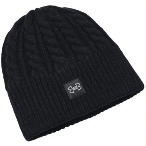Шапка Under Armour Halftime Cable Knit Beanie чорний Жін OSFM