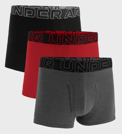 Труси Under Armour PERFORMANCE COTTON - SOLID 3 3PK сірий, червоний, чорний Чол SM