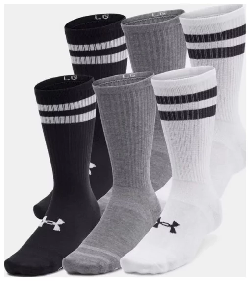 Шкарпетки Under Armour Essential 6pk Crew чорний, білий, сірий Уні XL