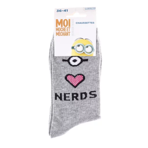 Шкарпетки MinionS COEUR+ OEIL + NERDS світло-сірий Діт 36-41