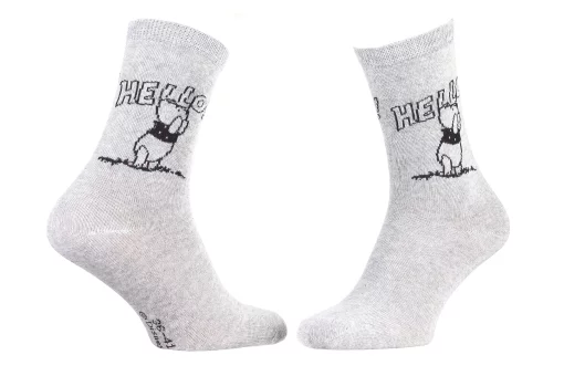 Шкарпетки Disney Winnie L Ourson Winnie + Hello Total 1 сірий Діт 36-41