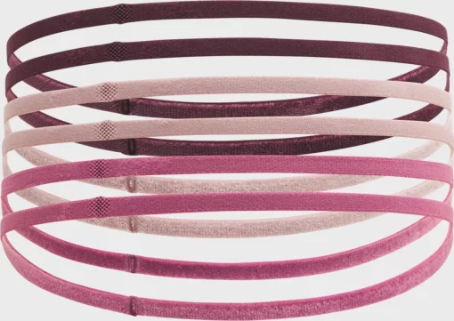 Пов'язка на голову UA W MINI ELASTIC 6PK рожевий, пудровий, бордовий жіночий One Size (1389932-602)