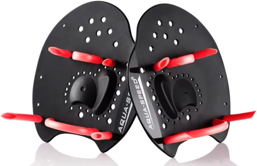 Лопатки для плавання Aqua Speed Skill Paddle 1789 чорний червоний Уні S 15х14см