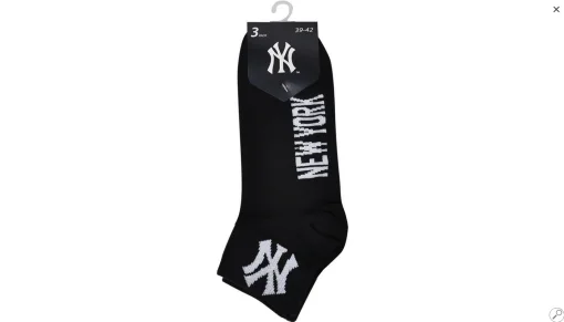 Шкарпетки New York Yankees 3 pk Quarter чорний Уні 43-46