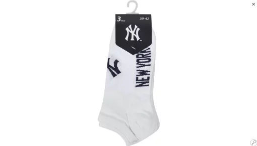 Шкарпетки New York Yankees 3 pk Sneaker білий Уні 39-42