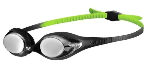Окуляри для плавання Arena SPIDER JR MIRROR чорний, зелений Діт OSFM