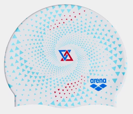 Шапка для плавання Arena PRINT 2 білий, червоний, бірюзовий Уні OSFM