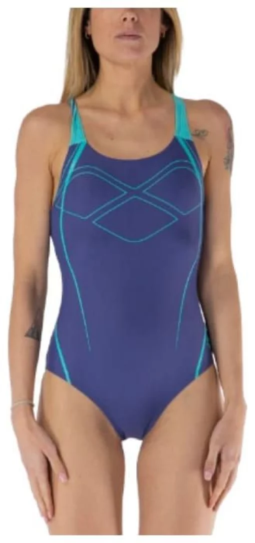 Купальник закритий для жінок Arena GRAPHIC SWIM PRO BACK фіолетовий Жін