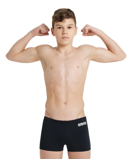Плавки-боксери для хлопців Arena BOY'S TEAM SWIM SHORT SOLID чорний, білий Діт 152см
