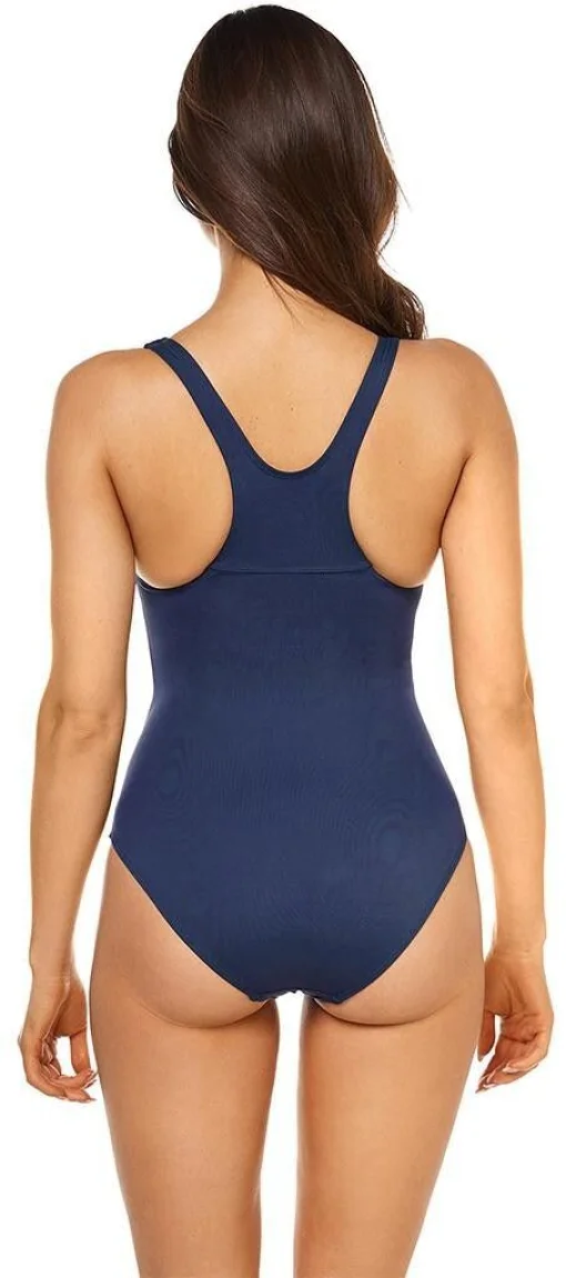 Купальник закритий для жінок Aqua Speed STELLA LADY 8663 чорний, блакитний Жін 40