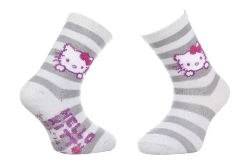 Шкарпетки HELLO KITTY TETE HK + RAYURES сірий Діт 19-22, арт.32770-6 (32770-6)