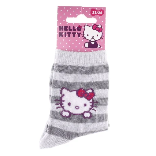 Шкарпетки HELLO KITTY TETE HK + RAYURES сірий Діт 19-22, арт.32770-6 (32770-6)
