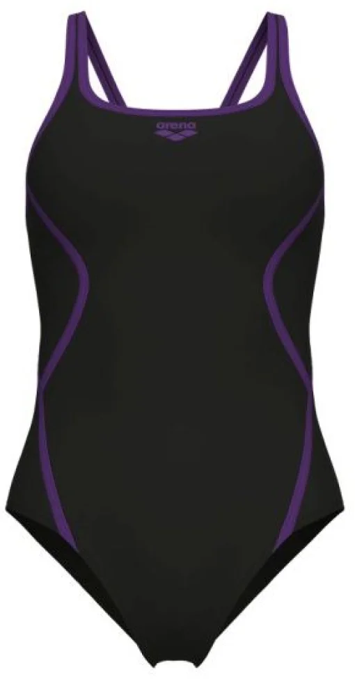 Купальник закритий для жінок Arena PRO_FILE SWIMSUIT SOLID чорний, фіолетовий Жін 42