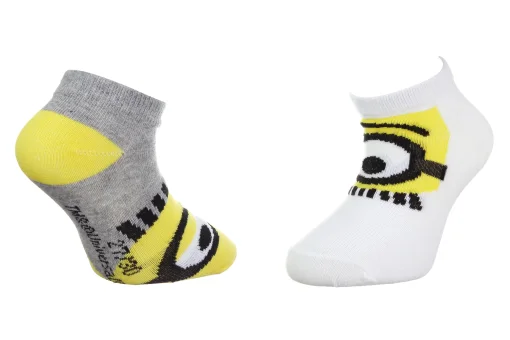 Шкарпетки MINIONS SOCKS 2P сірий, білий Діт 31-35, арт.36775-1