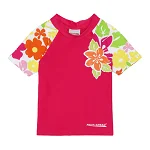 Топ сонцезахисний для дівчат Aqua Speed T-SHIRT FLOWER 2120 рожевий, мультиколор Діт 104см